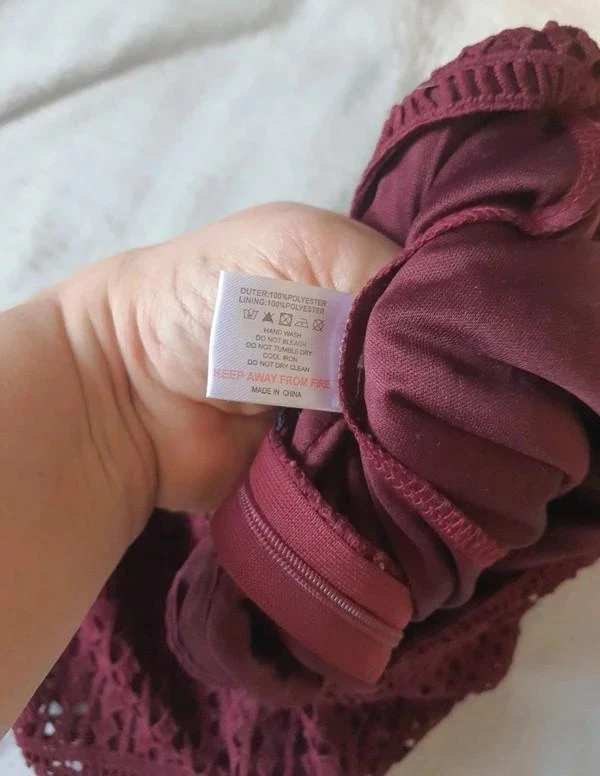 Falda corta de encaje burdeos 34 - XS – photo 4